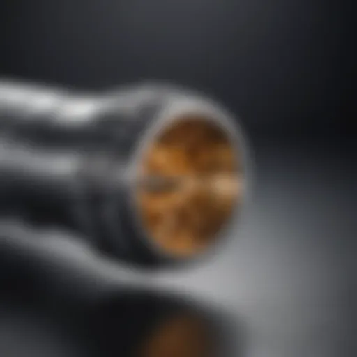 Detailed design of a pipe burring reamer highlighting its cutting edges.