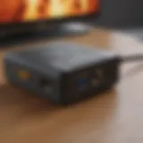 RCA to HDMI adapter connected to a modern television