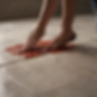 Step-by-step visual guide to applying RedGard on tile