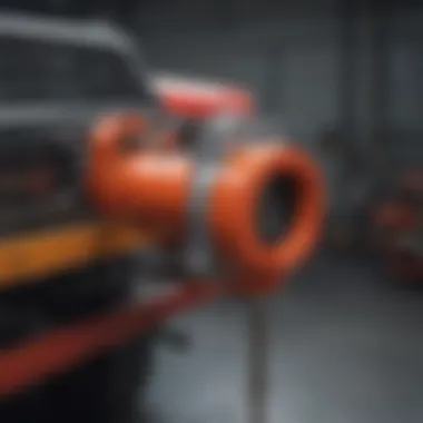 Illustration of the installation process of a hitch reducer on a towing vehicle