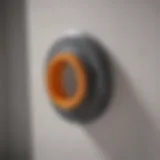 Close-up view of a toilet flange installation
