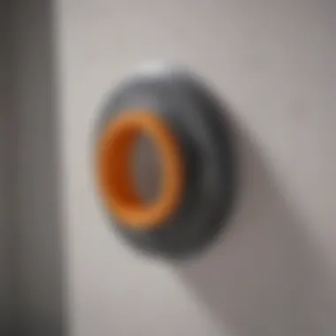 Close-up view of a toilet flange installation