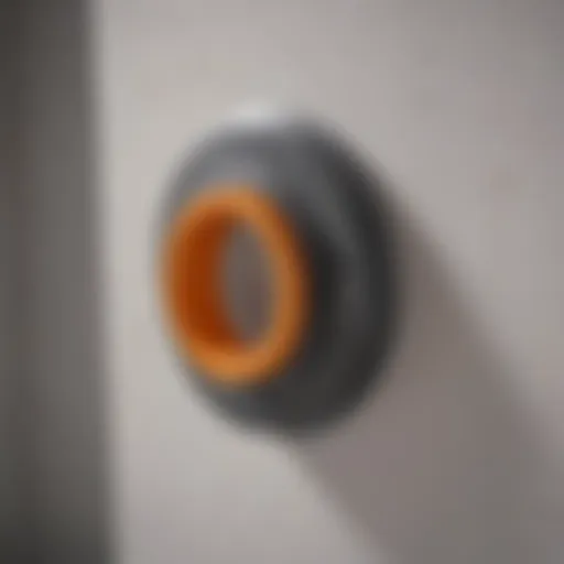Close-up view of a toilet flange installation