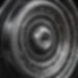 Close-up view of a stainless steel wire wheel showcasing its intricate design