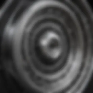 Close-up view of a stainless steel wire wheel showcasing its intricate design