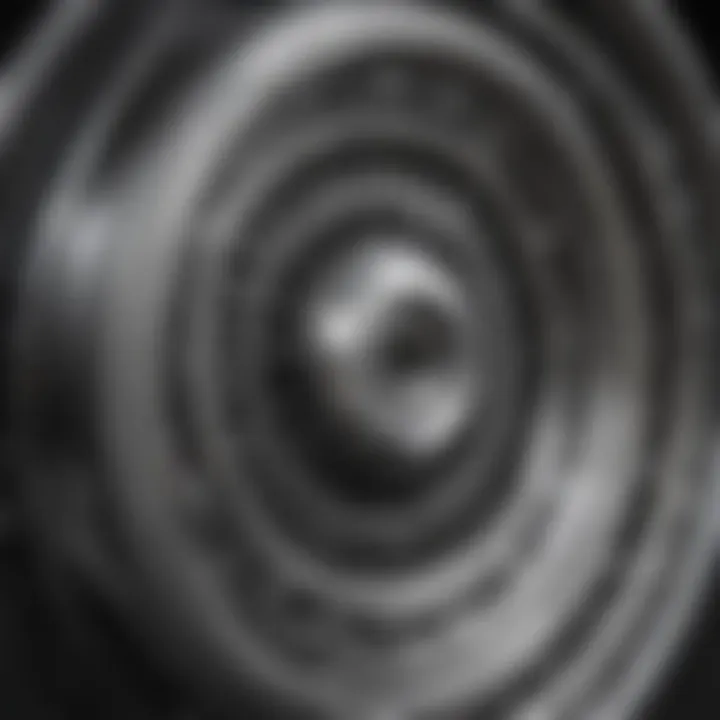 Close-up view of a stainless steel wire wheel showcasing its intricate design