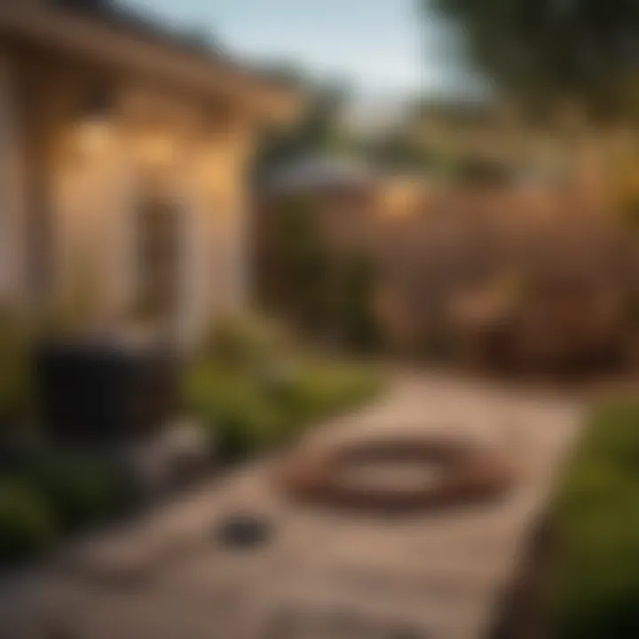 The 25-foot brown outdoor extension cord in use at a backyard setup