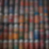 An array of Krylon spray paint cans showcasing different colors and finishes
