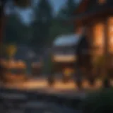 Illuminated Traeger grill at dusk