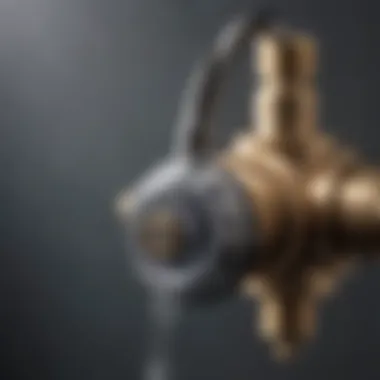 Diagram illustrating the mechanics of a single knob shower valve