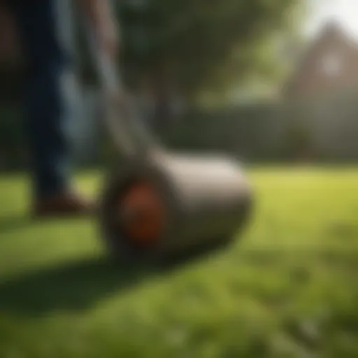 Sod roller plug in action on a lush green lawn showcasing its effectiveness