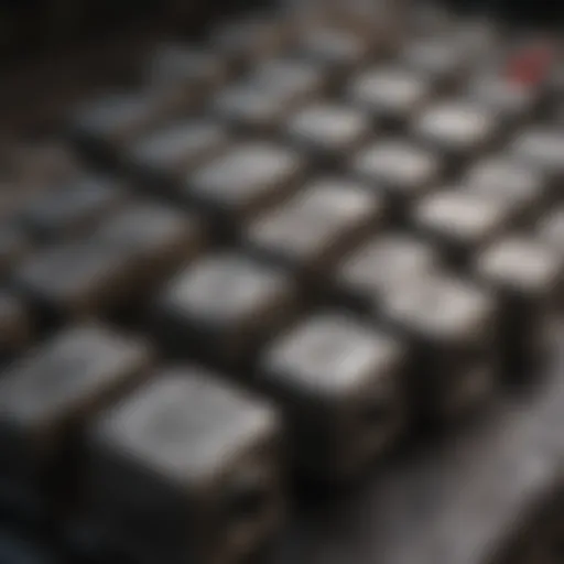 Close-up view of tractor battery terminals showcasing corrosion and wear