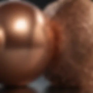 Before and after comparison of a polished copper item.
