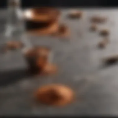 Homemade copper tarnish remover ingredients laid out on a countertop.