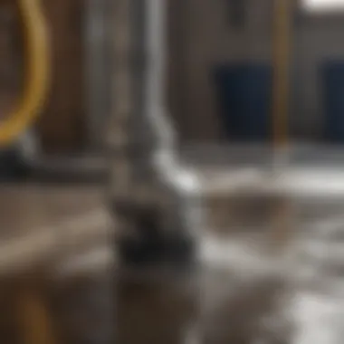 Function of the Discharge Pipe Illustration of the sump pump discharge pipe, explaining its function in water removal.