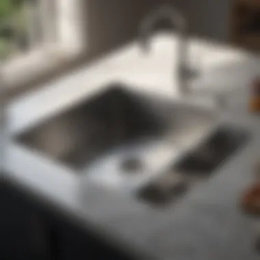 Stainless steel sink with unique design and accessories