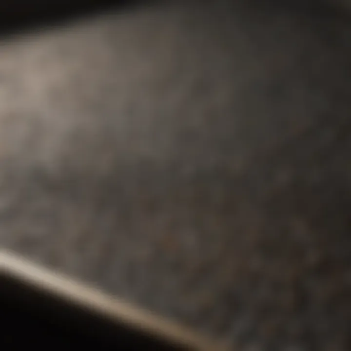 Close-up of the unique speckled pattern on the roasting pan