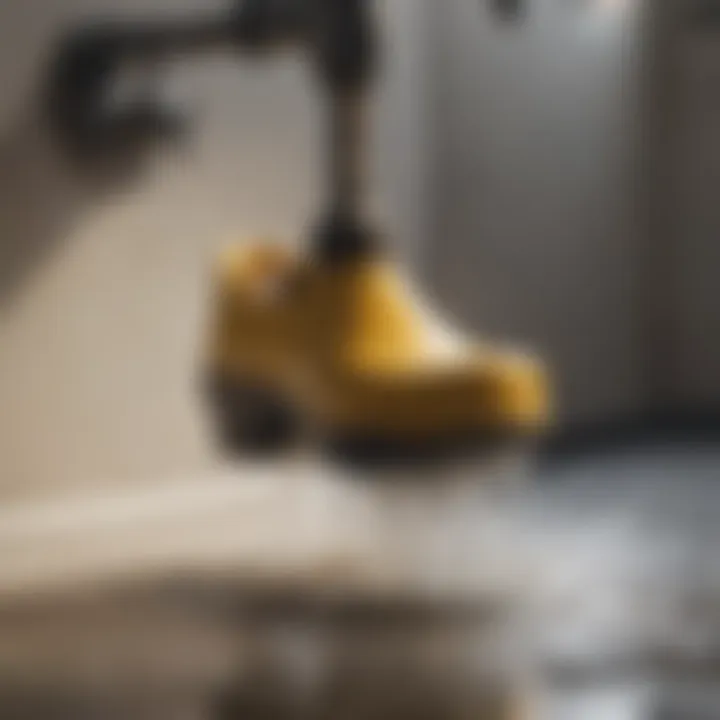 Visualization of stubborn clog being dissolved by drain opener