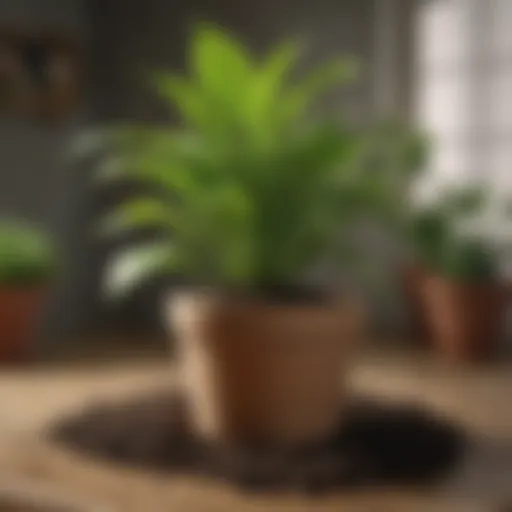 Lush green plants growing in Miracle-Gro potting soil
