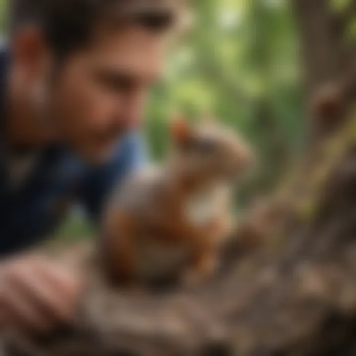 Critter Control Specialist Examining Squirrel Nest