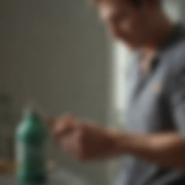 An expert painter demonstrating the application of Valspar paint with precision tools