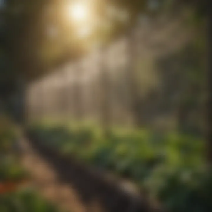 Safeguard Your Vegetable Garden with Mesh Netting Vegetable Garden Protected by Mesh Netting