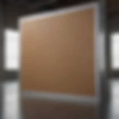 Cardboard spray shield in action during industrial coating application