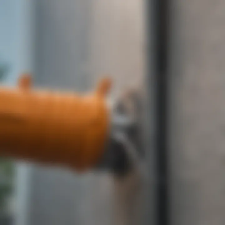 Installation process of a flexible downspout connector in rainwater system