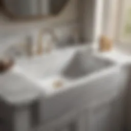 Elegant laundry sink with marble finish