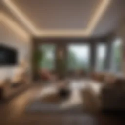 Innovative LED tape light in a modern living room