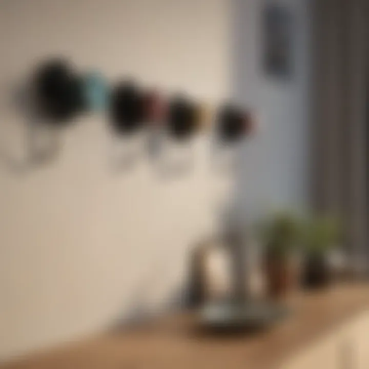 Decorative Magnetic Cup Hooks in Living Room