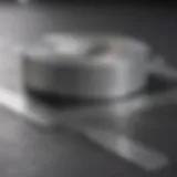 Silver gaffers tape on stage floor
