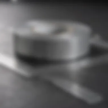 Silver gaffers tape on stage floor