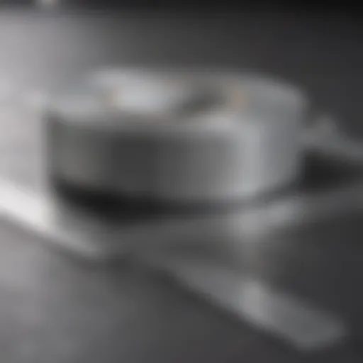 Silver gaffers tape on stage floor