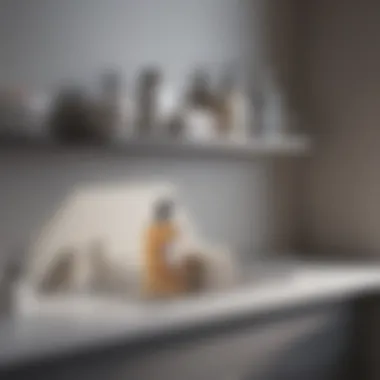 Stainless steel shelf liner adding elegance to bathroom storage