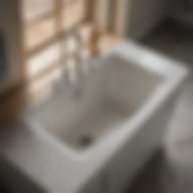 Contemporary utility tub with integrated storage compartments