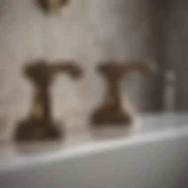 Vintage-inspired bathtub faucet handles with intricate details