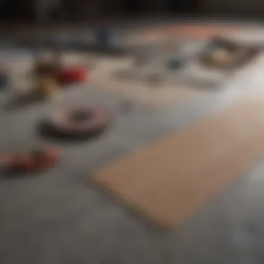 Essential Tools for Flooring Installation Tools and materials laid out for flooring installation