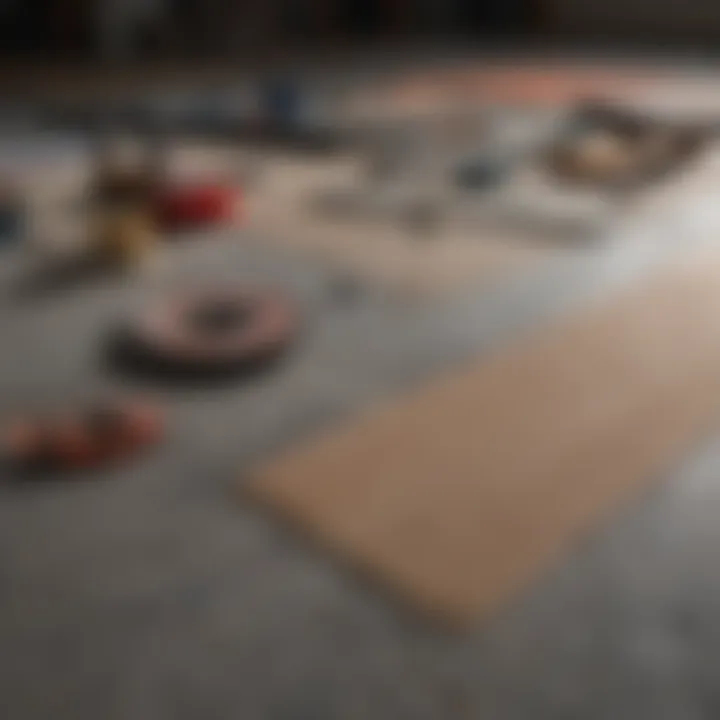 Essential Tools for Flooring Installation Tools and materials laid out for flooring installation