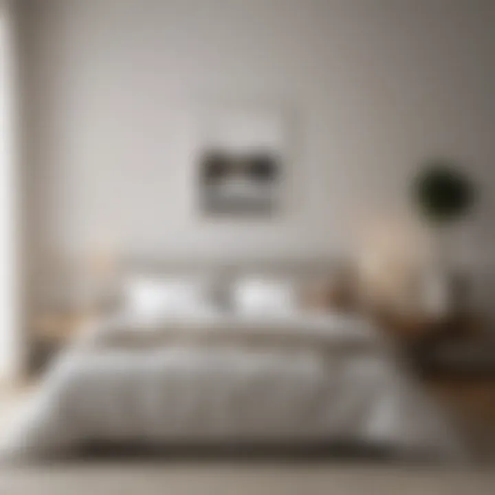 Soothing Ambiance with White in Minimalism Warm White Tones in Minimalist Bedroom