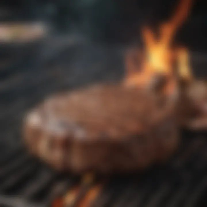 Sizzling grill marks on a perfectly cooked steak