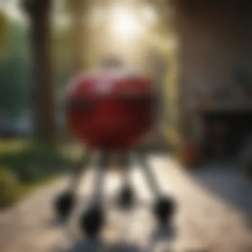 Elegance in Outdoor Cooking Weber grill in a stylish outdoor setting