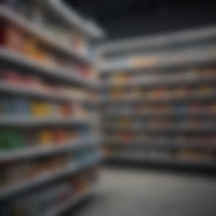 Variety of plastic shelves in a retail store