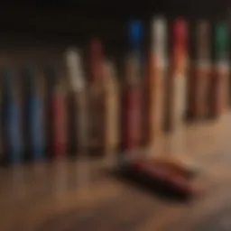 Assorted wood retouching markers in various colors