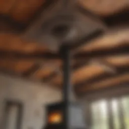 Wood stove ceiling kit components