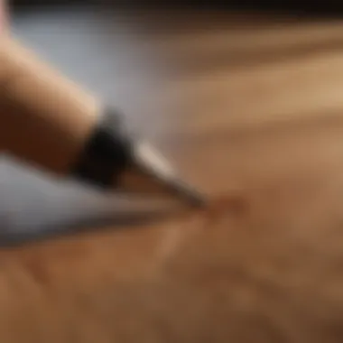 Precision Application of Wood Marker Close-up of a wood surface being touched up with a marker