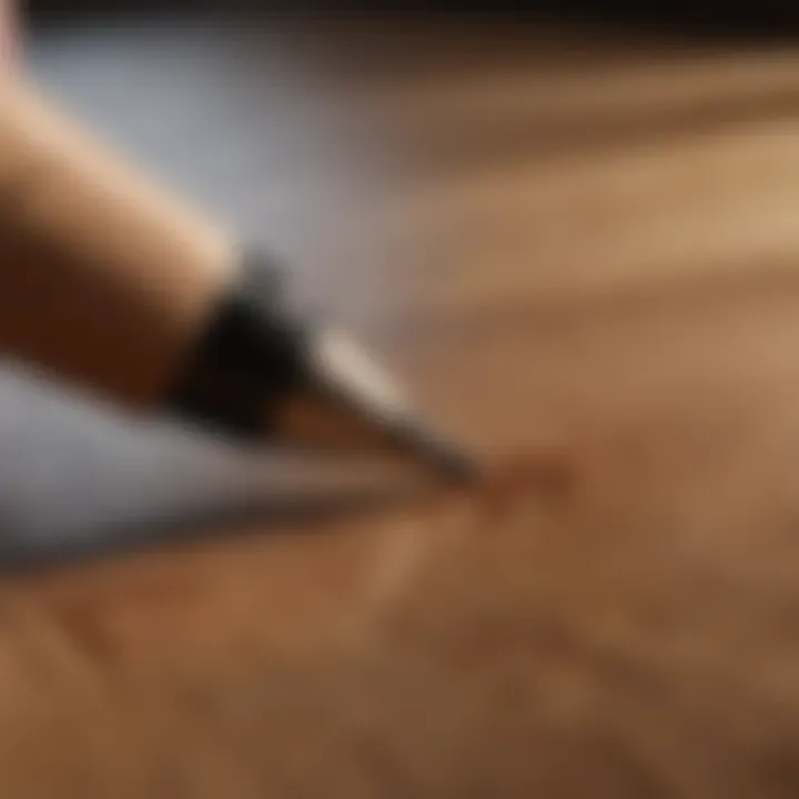 Precision Application of Wood Marker Close-up of a wood surface being touched up with a marker