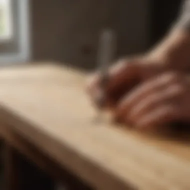 Woodworker expertly driving an angled finish nail into a delicate project