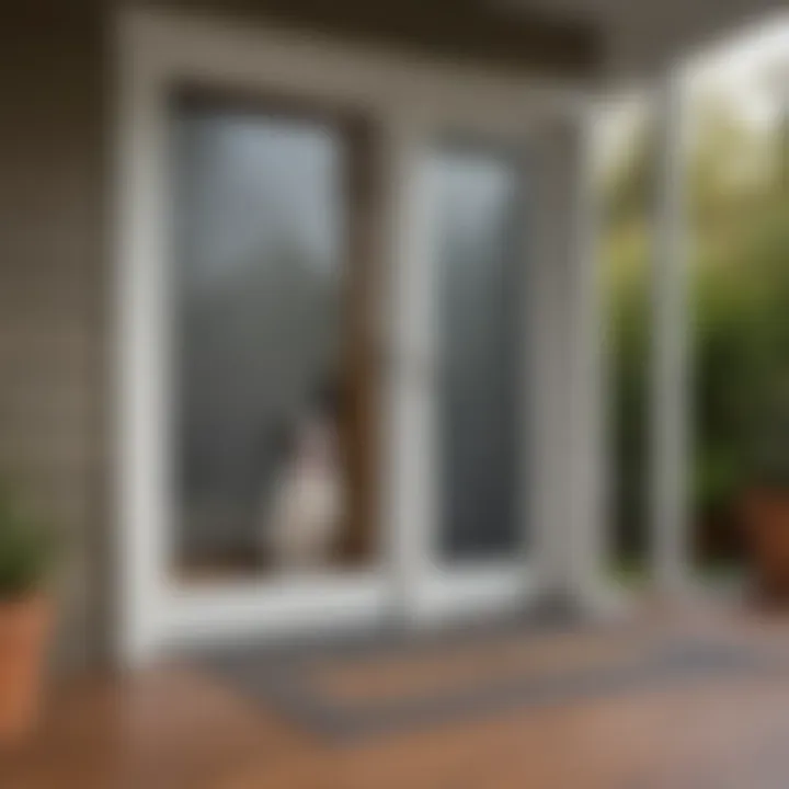 XL pet door integrated within a stylish vinyl screen door