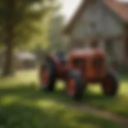 Rustic Yard Machines Tractor in Lush Green Field